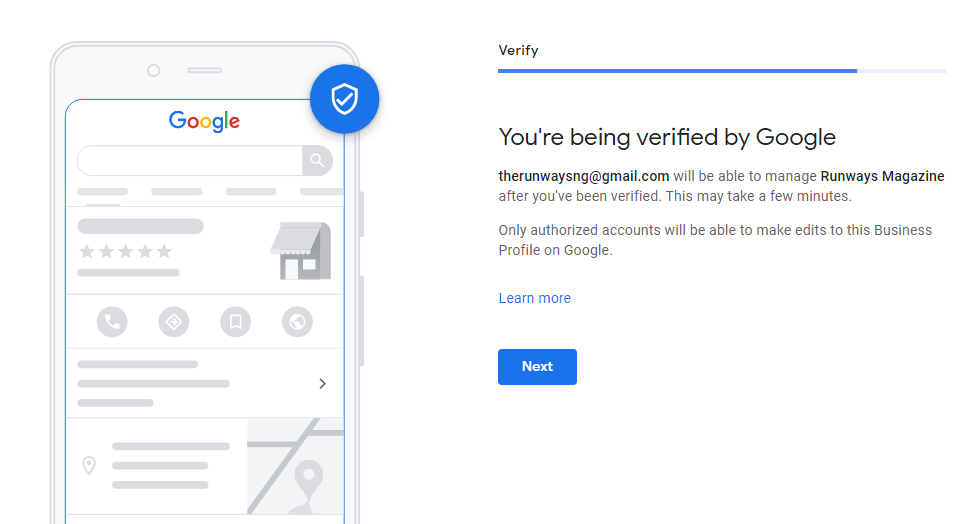 Verify with Google My Business